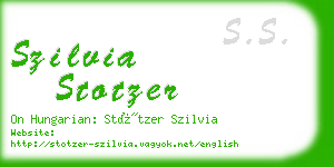 szilvia stotzer business card